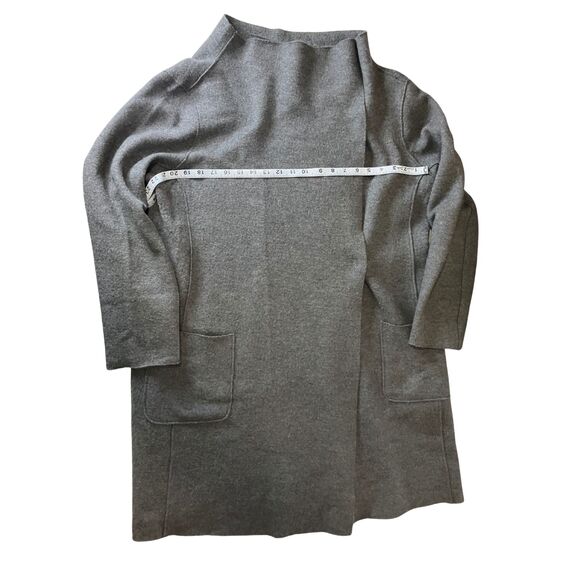 Eileen Fisher Gray 100% Wool Open Front Coat Size L - Picture 5 of 7